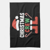 Christmas Crew kerstboom vakantie matching familie Theedoek (Verticaal)