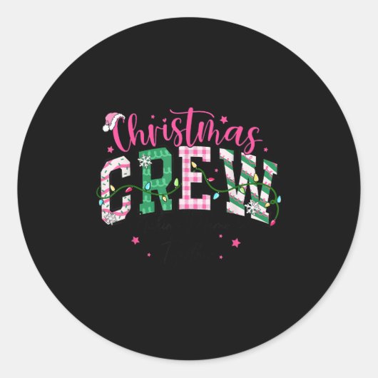 Christmas Crew Making Memories Together Xmas Light Ronde Sticker (Voorkant)