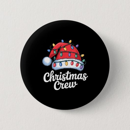 Christmas Crew Matching Family Xmas Party Men Wome Ronde Button 5,7 Cm (Voorkant)