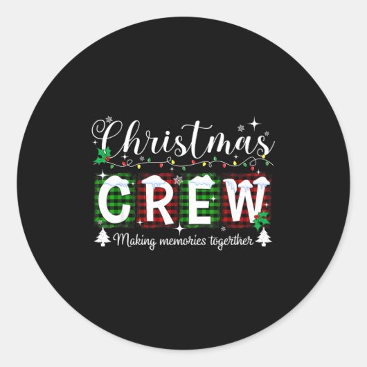 Christmas Crew Matching Family Xmas Party Men Wome Ronde Sticker (Voorkant)