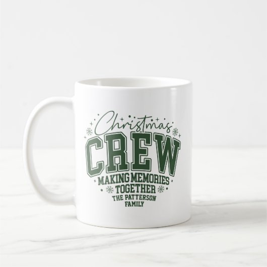 Christmas Crew Personalized Family Name Koffiemok (Links)
