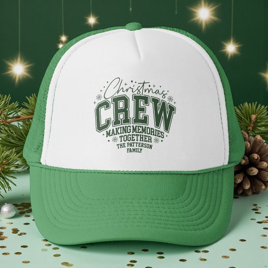 Christmas Crew Personalized Family Name Trucker Pet