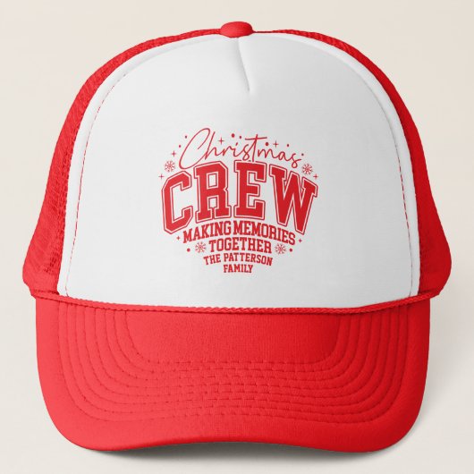 Christmas Crew Personalized Family Name Trucker Pet (Voorkant)