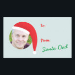 Christmas Crew Photo Holiday Gift Label<br><div class="desc">Markeer je cadeaus met een luchtige en leuke sticker die je in een kerstmuts zet. Om uw foto's in de ruimte te laten passen,  moet u uw afbeelding mogelijk vergroten/verkleinen of bijsnijden met behulp van het gereedschap "Bewerken". Fotografie � Shanna Russell Photography,  San Antonio TX</div>