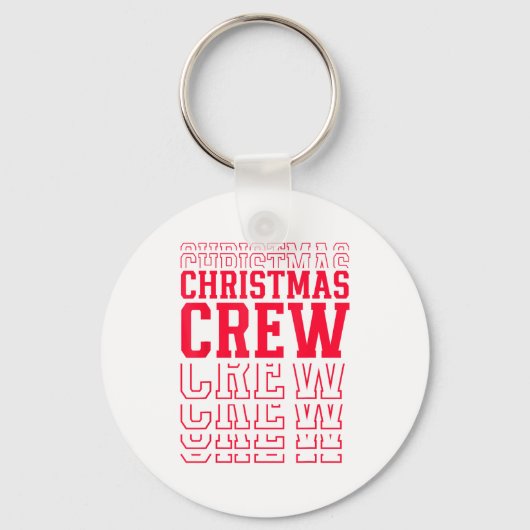 Christmas Crew Red Layered Text Family Santa Xmas Sleutelhanger (Voorkant)