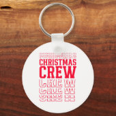 Christmas Crew Red Layered Text Family Santa Xmas Sleutelhanger (Voorkant)
