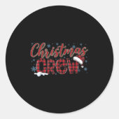 Christmas Crew Red Plaid Matching Family Group Squ Ronde Sticker (Voorkant)