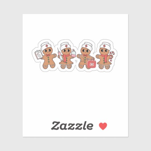 Christmas Crew Santa Gingerbread Nursing Squad Sticker (Vel)