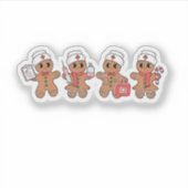 Christmas Crew Santa Gingerbread Nursing Squad Sticker (Voorkant)