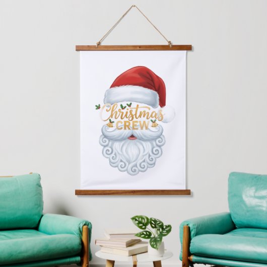 Christmas Crew Santa Head Wall Art Print  Hangend Wandkleed (Woonkamer)