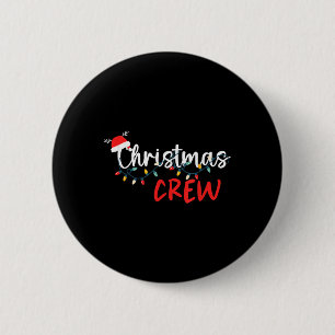 Christmas Crew Xmas Lights Familie Bijpassende Pyj Ronde Button 5,7 Cm
