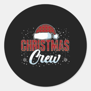 Christmas Crew Xmas Lights Familie Bijpassende Pyj Ronde Sticker