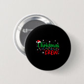 Christmas Crew Xmas Lights Family Matching Pajamas Ronde Button 5,7 Cm (Voorkant /achterkant)