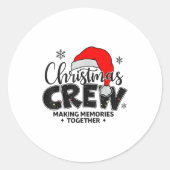 Christmas Crew Xmas Lights Family Matching Pajamas Ronde Sticker (Voorkant)