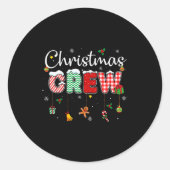Christmas Crew Xmas Lights Family Matching Pajamas Ronde Sticker (Voorkant)