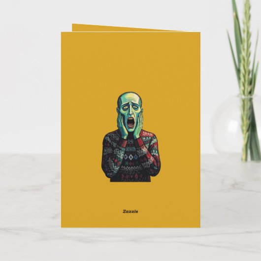 Christmas Crisis - Edvard Munch Seasonal Sweater Kaart (Achterkant)