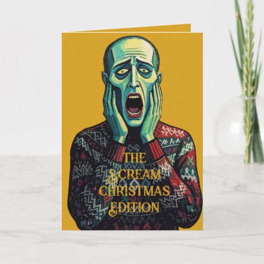 Christmas Crisis - Edvard Munch Seasonal Sweater Kaart (Voorkant)