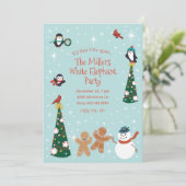 Christmas Critters Holiday Party Kaart (Staand voorkant)