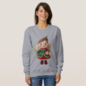 Christmas Crochet Fairy Women’s Sweatshirt – Cute  (Voorkant volledig)