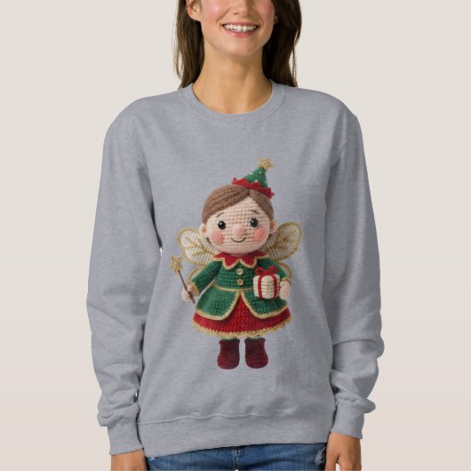 Christmas Crochet Fairy Women’s Sweatshirt – Cute  (Voorkant)