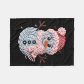 Christmas Crochet Faux Yarn Crochet Snowman Funny  Fleece Deken (Voorkant (Horizontaal))