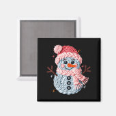 Christmas Crochet Faux Yarn Crochet Snowman Funny Magneet (Voorkant / Achterkant)