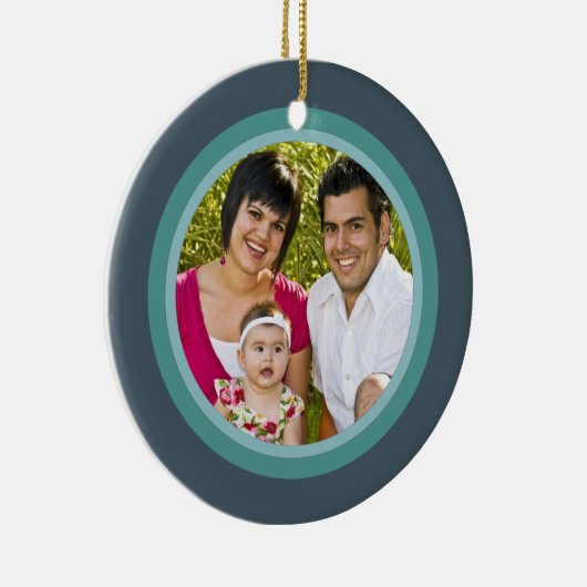 Christmas Cross Familie Foto Ornament (Rechts)