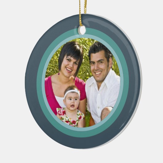Christmas Cross Familie Foto Ornament (Links)