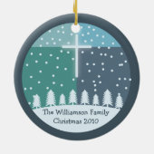 Christmas Cross Familie Foto Ornament (Achterkant)