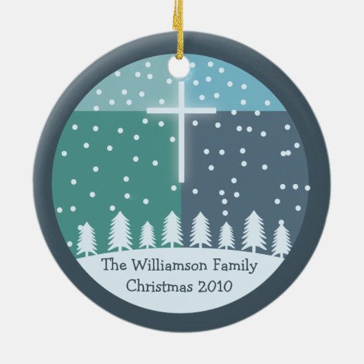 Christmas Cross Familie Foto Ornament (Achterkant)