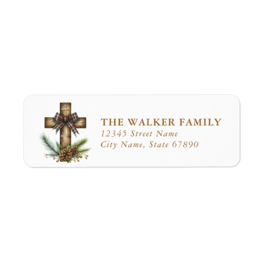 Christmas Cross Return Address Labels (Voorkant)
