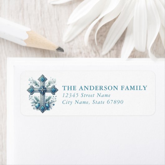 Christmas Cross Return Address Labels (Insitu)
