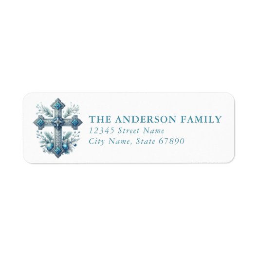 Christmas Cross Return Address Labels (Voorkant)