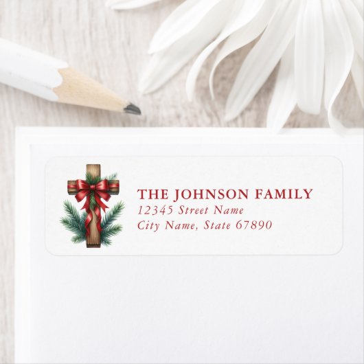 Christmas Cross Return Address Labels (Insitu)