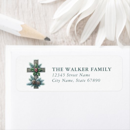 Christmas Cross Return Address Labels (Insitu)