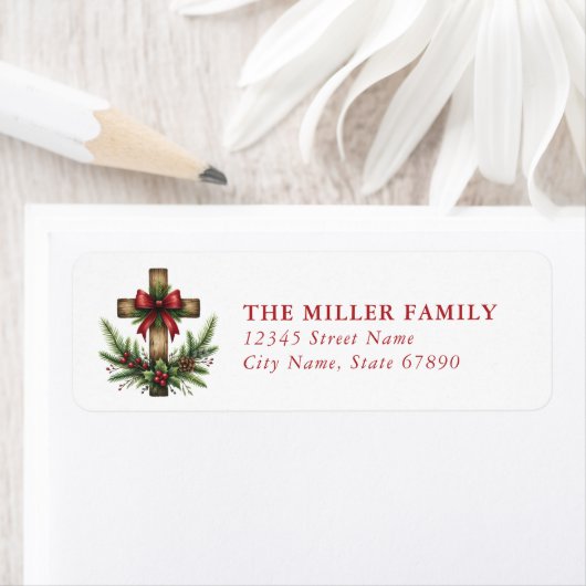 Christmas Cross Return Address Labels (Insitu)