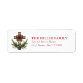 Christmas Cross Return Address Labels (Voorkant)