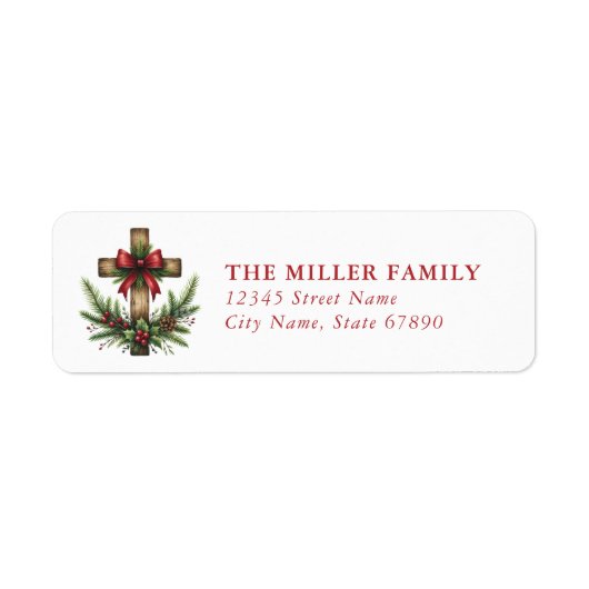 Christmas Cross Return Address Labels (Voorkant)