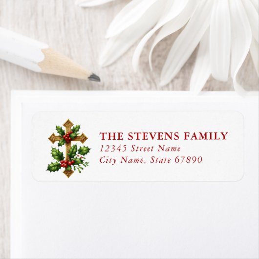 Christmas Cross Return Address Labels (Insitu)
