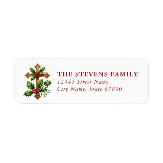 Christmas Cross Return Address Labels (Voorkant)