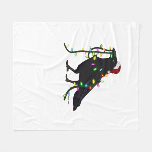Christmas Crow Tis The Season Fleece Deken (Voorkant (Horizontaal))