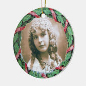 CHRISTMAS CROWN FOTO TEMPLATE, Red Ruby Keramisch Ornament (Links)