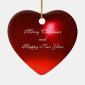 CHRISTMAS CROWN HEART FOTO TEMPLATE, Red Ruby Keramisch Ornament (Achterkant)