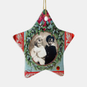 CHRISTMAS CROWN MISTLETOES STAR FOTO TEMPLATE KERAMISCH ORNAMENT (Rechts)
