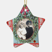 CHRISTMAS CROWN MISTLETOES STAR FOTO TEMPLATE KERAMISCH ORNAMENT (Links)