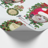 CHRISTMAS CROWNS, BANJO, RODE FOTOTEMPLATE VAN RIB CADEAUPAPIER (Hoek)