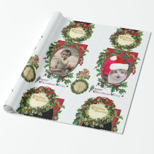 CHRISTMAS CROWNS, BANJO, RODE FOTOTEMPLATE VAN RIB CADEAUPAPIER