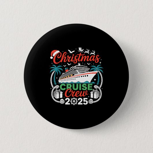 Christmas Cruise Crew 2025 Matching Ronde Button 5,7 Cm (Voorkant)