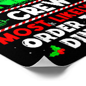Christmas Cruise Crew Most Likely To Order Three D Poster (Hoek)