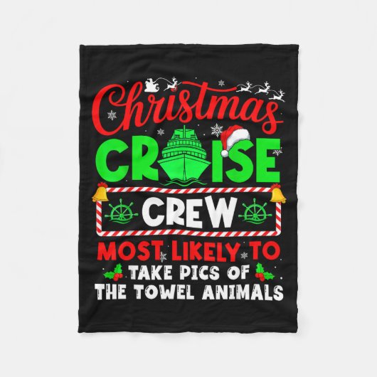 Christmas Cruise Crew Most Likely To Take Cs Towel Fleece Deken (Voorkant)